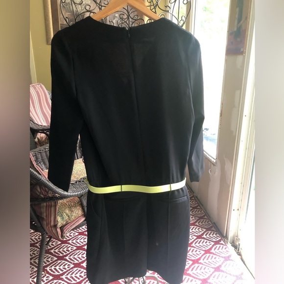 TED BAKER LONDON Ariyell Jumpsuit Shorts Romper w/Lime Green Belt, Lined - Picture 3 of 12